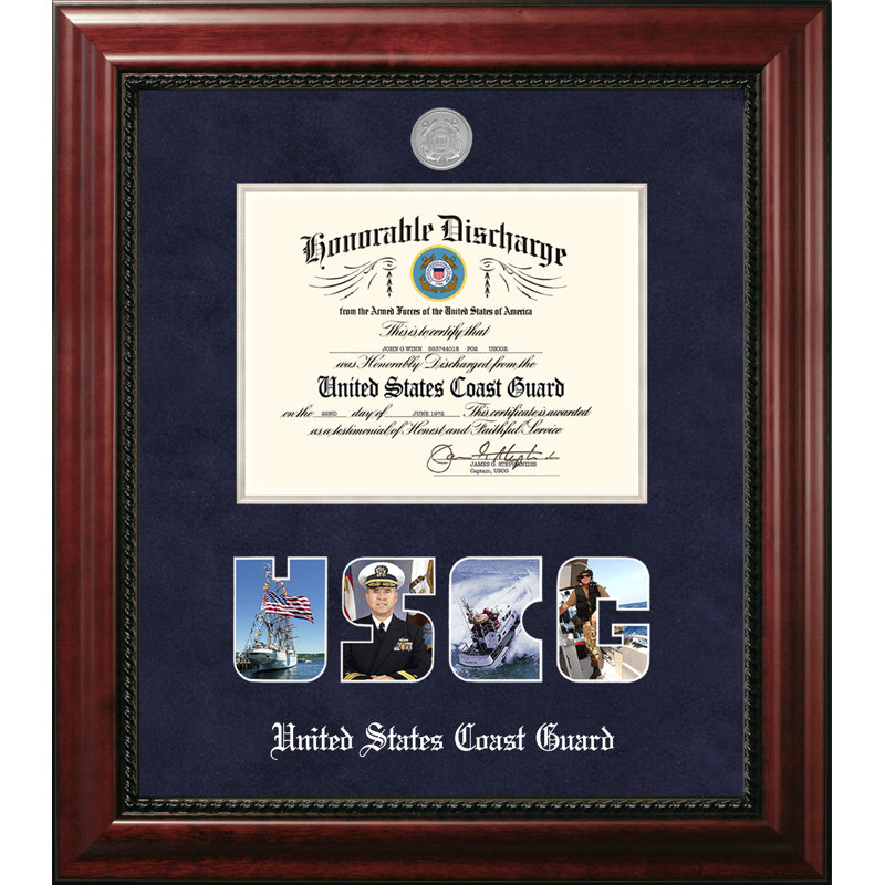 Coast Guard Discharge Executive Picture Frame, Silver