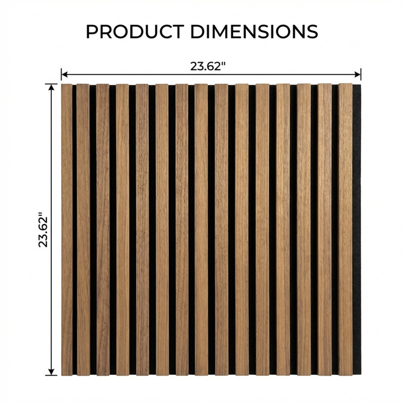 Ensemble de 4 panneaux insonorisants à grille de grain de bois 3D, conception à rainures 3D, excellente réduction du bruit, support adhésif, installation facile à faire soi-même, pour le cinéma maison, le bureau, le studio, la salle de sport