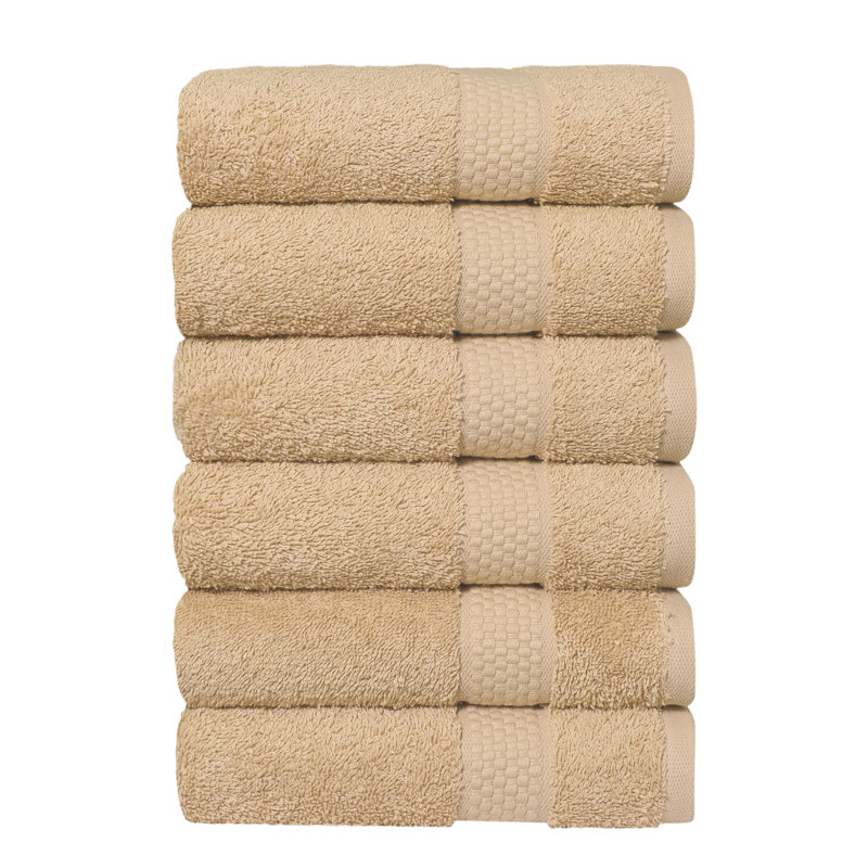 STARLIGHT 100% Turkish Cotton Terry Hand Towels, Brown