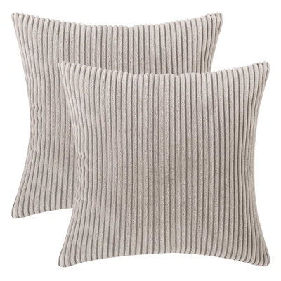 Coussin en velours côtelé réversible
