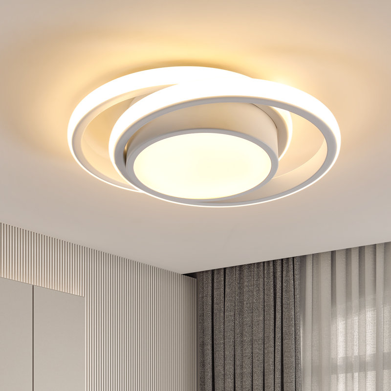 Mataponi 2-Light 27cm LED Flush Mount Ceiling Light, White, 3000K