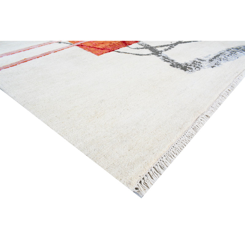Hand Woven Silk and Wool Area Rug, Rectangle 8' x 10'