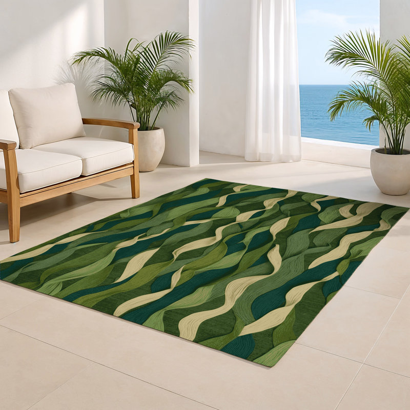 Nature Green Indoor and Outdoor Area Rug, Rectangle 2' x 3'