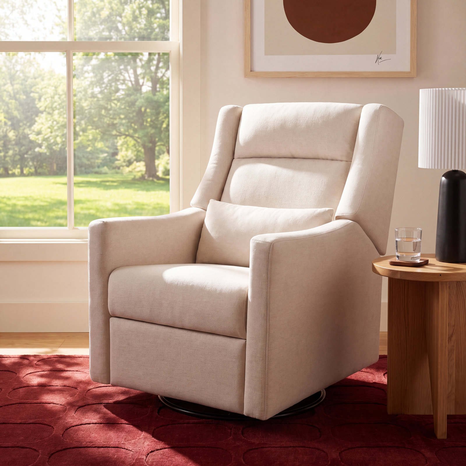 Kiwi Swivel Glider, Cream Eco