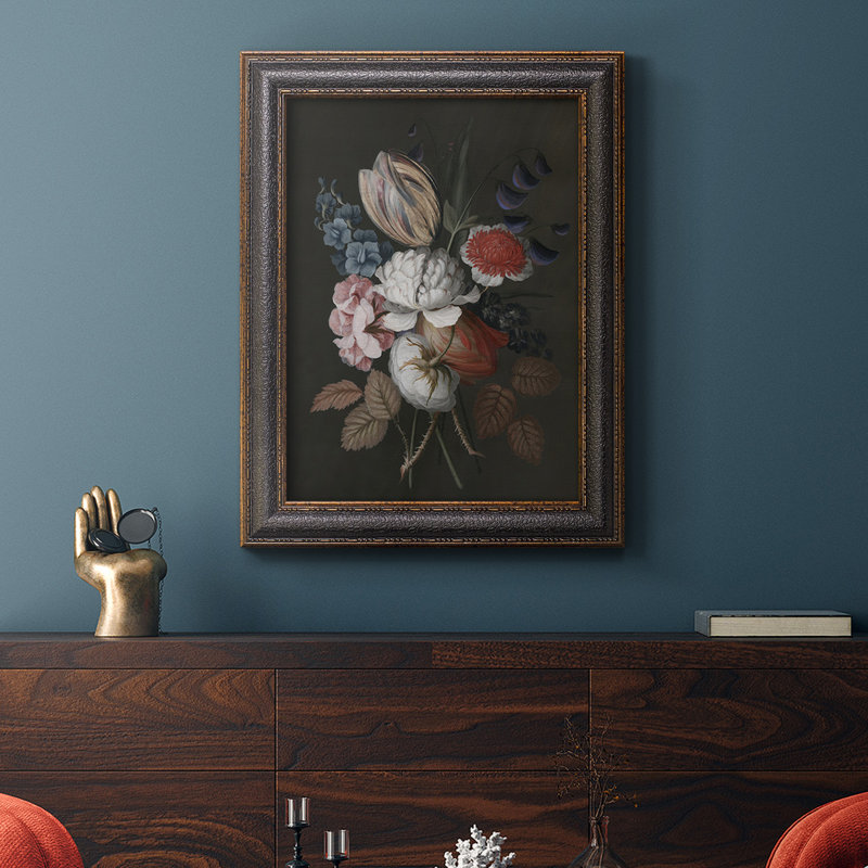 «Dramatic Bouquet I», toile encadrée de qualité supérieure, prête à être accrochée, H 27 po x l 18 po x P 2,5 po