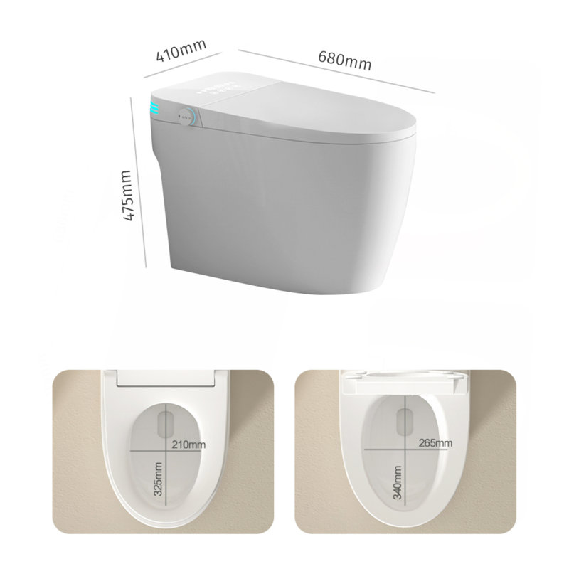 Toilette intelligente avec commande vocale et pare-bulles, Gris