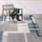 Gertmenian Ethan Abstract Geo Polyester/Polypropylene Modern Blue High-Low Area Rug-1815844155