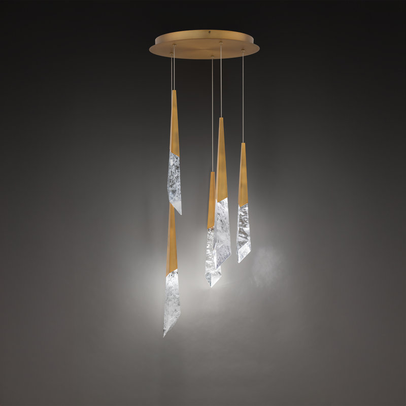 Solitude 5 - Light LED Pendant, Aged Brass
