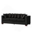 Canapé de salon moderne avec accoudoirs carrés décoratifs 2 + 3 places et clous argentés avec revêtement en velours noir-1681629862