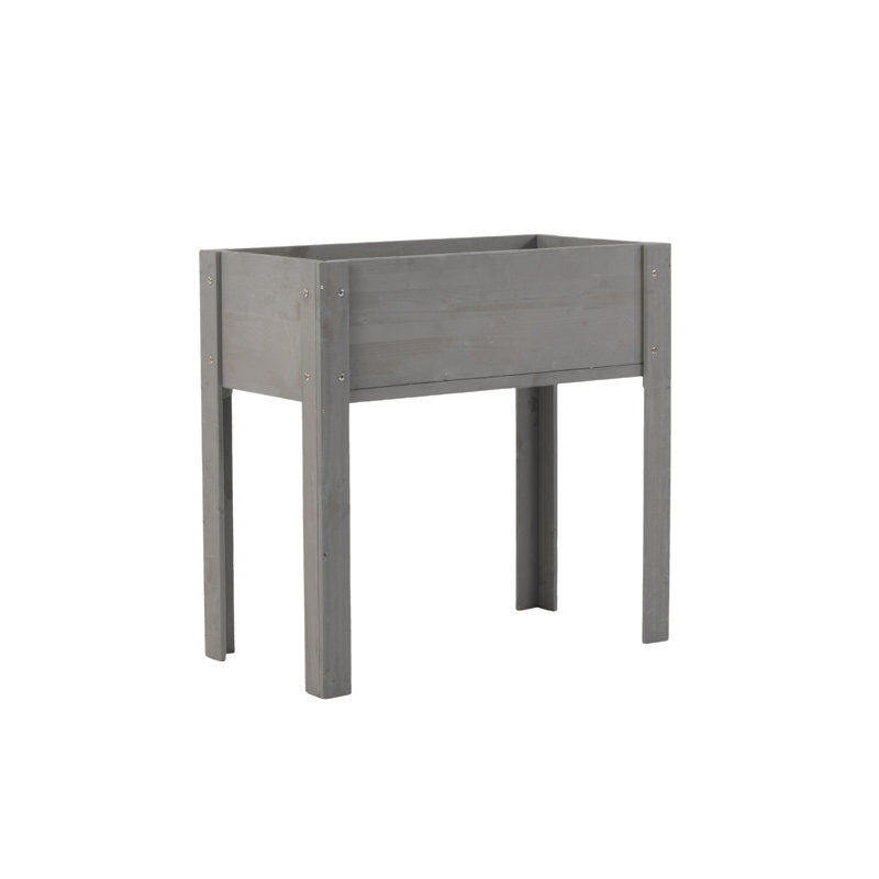 Boîte à fleurs surélevée en bois Darral, Gris, H 31 po x l 31 po x P 14 po