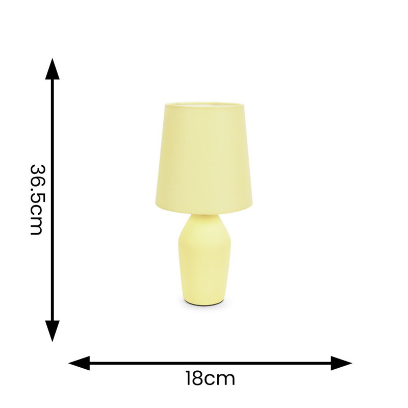 Daiva Ceramic Table Lamp, No, Yellow