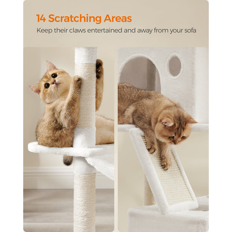 206cm H Cat Tree, 206cm H X 60cm W X 50cm D, White