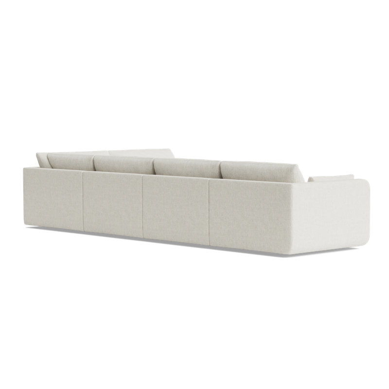 Eva Modular Corner Sectional, Performance Chenille - Snow, Right Hand Facing