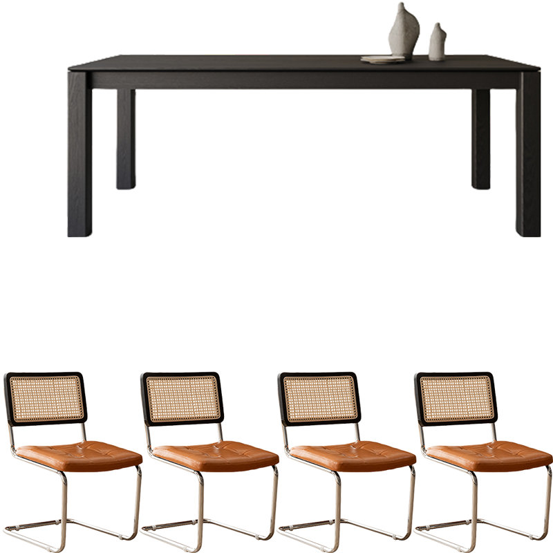 Ensemble de salle à manger Black Wood, H 29,5 po x L 70,9 po x l 33,5 po