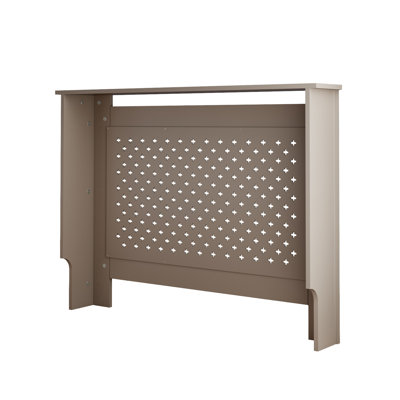 MDF Radiator Cover, Decorative Perforated Front Panel Heater Cabinet with Multi-Functional Top Display Shelf, Easy Assembly Indoor Heating Enclosure