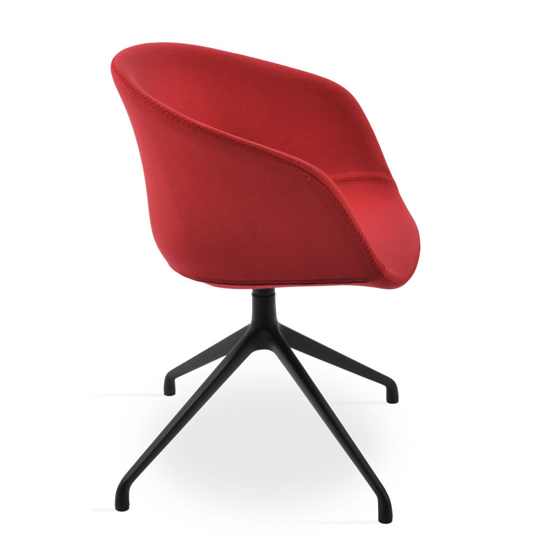Fauteuil pivotant Tribeca Spider, Tissu Camira-Era - rouge, Noir