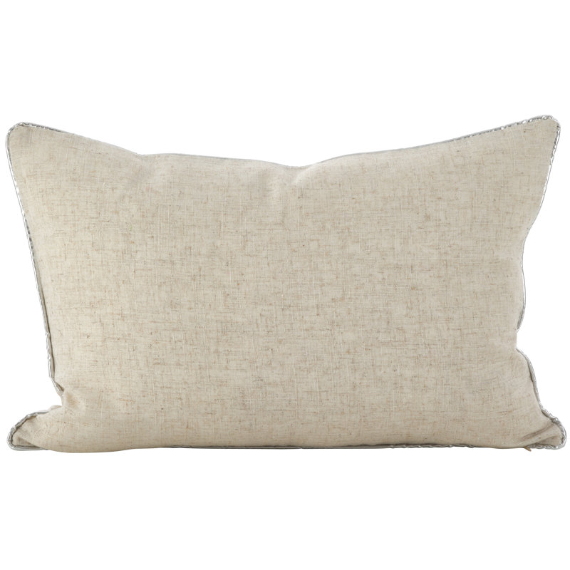 Beige and Silver Christmas Tree Lumbar Throw Pillow