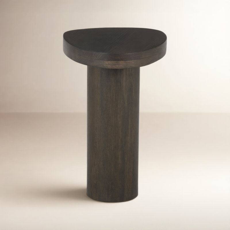 Zion End Table-Merlot Marble, Grey Tobacco Oak, Solid Wood