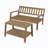 2-Piece Outdoor Gray Acacia Wood Conversation Set - Loveseat & Coffee Table With Blue Water-Resistant Cushions, 350Lbs Capacity For Patio, Deck & Backyard-1990946164