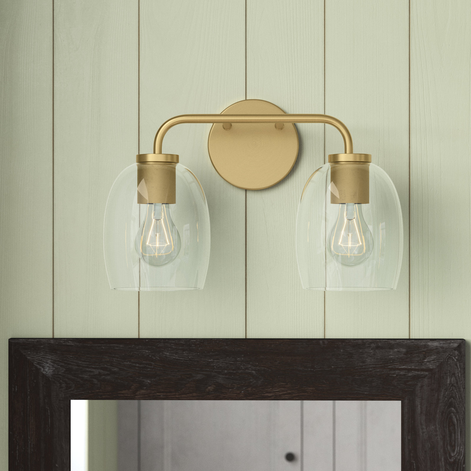 Jed 2 Light Dimmable Vanity Light, Gold