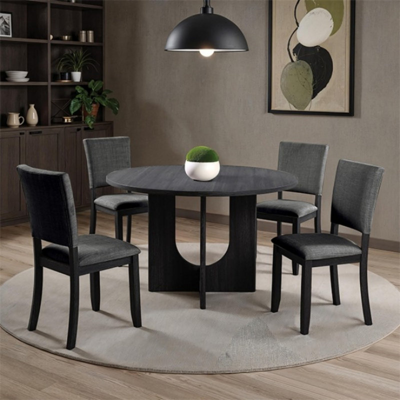 Imen 5-piece Dining Table Set, Gray/Dark Gray