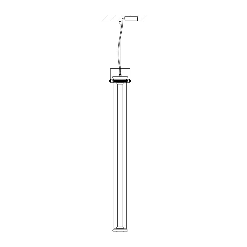 1 - Light LED Pendant, 63.7795" H x 2.7559" W x 2.7559" D
