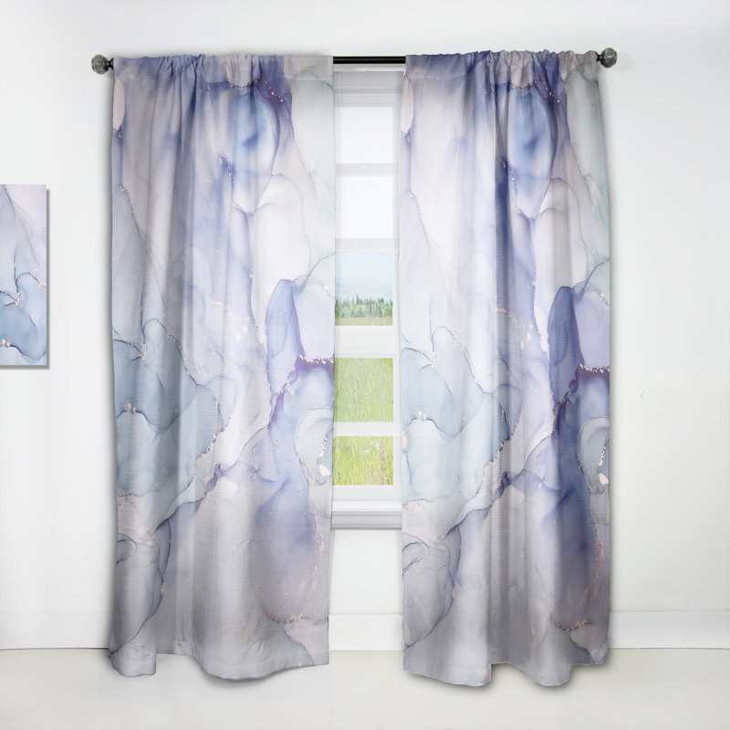 Gris abstrait fluide et luxueux - Rideau abstrait - Velours obscurcissant - 1 panneau, L 52 po x L 63 po