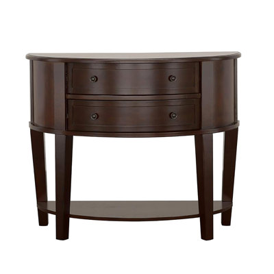 Transitional Console Table In Cappuccino With Storage Facilities And Functional Shelf