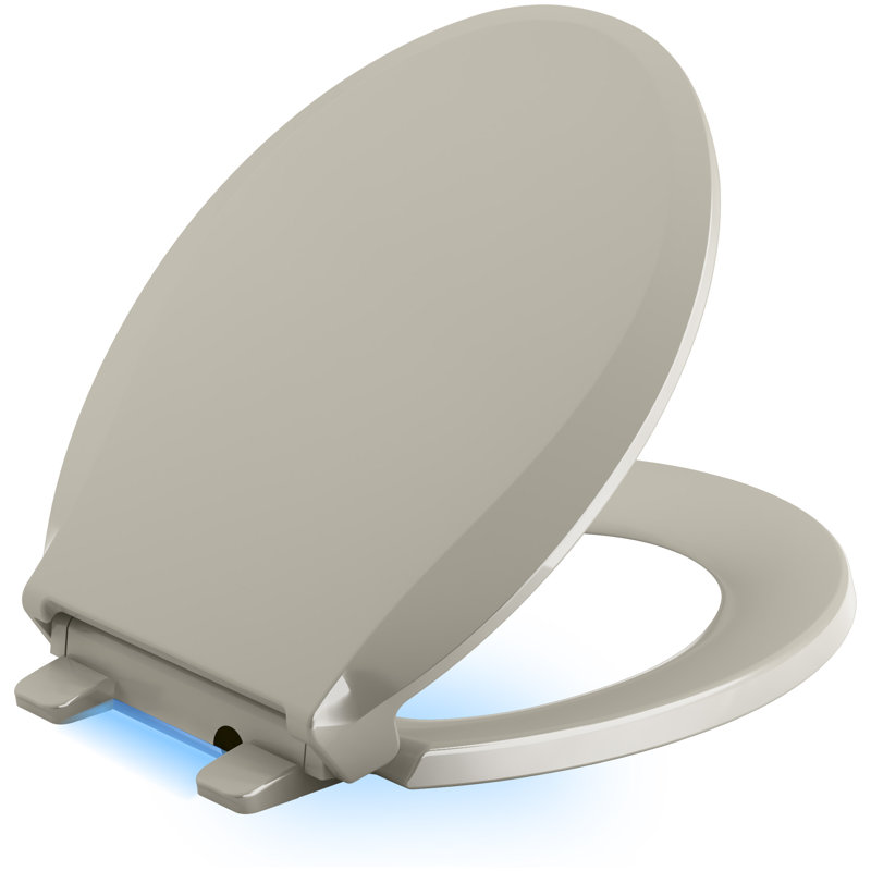 Cachet Nightlight Quiet-Close with Grip-Tight Round Toilet Seat, Sandbar, Non Ready Latch