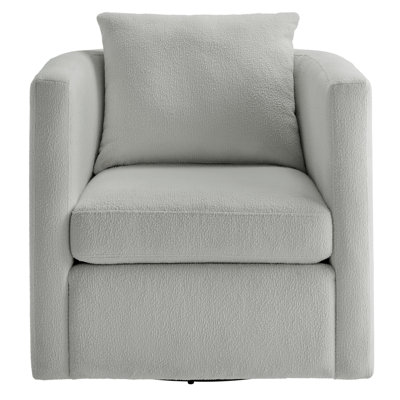 Grey Performance Fabric 360 Degree Rotating Chair With Ultra Soft And Reversible Pillows, 65.27 Lb Weight Swivel Stain Material, 32.17 In Height