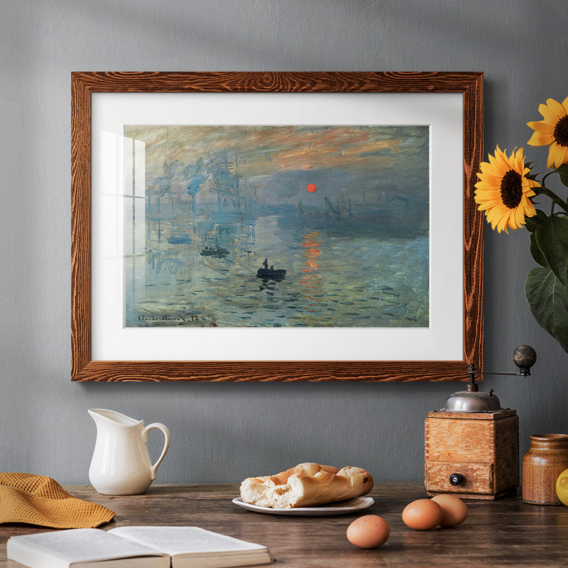 Sunrise By Monet, reproduction d'art encadrée, Érable, H 26 po x l 38 po x P 1,5 po