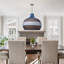Luminaire suspendu unique en rotin bleu, lustre panier pour couloir de cuisine-942827905