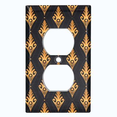 Elegant Damask Leaf 1-Gang Duplex Outlet Wall Plate