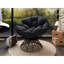 Fauteuil ergonomique avec rembourrage confortable, pivotant sur 360 °, tissu, fabrication en métal pour le salon, rembourrage en mousse moelleuse pour la chambre à coucher, support solide et imperméable-1482423450