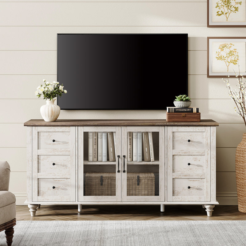 Scarlett TV Stand, Rustic White