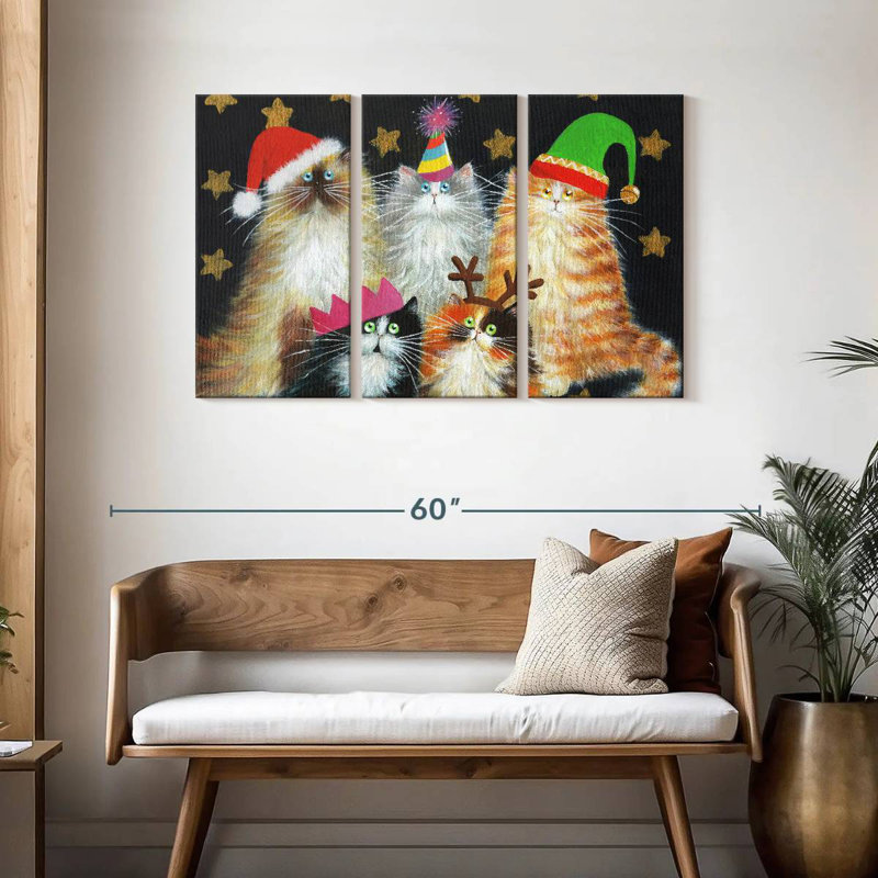 Brampt Christmas Cats, 28" H x 45" W