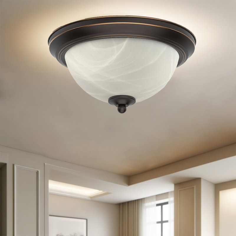 Plafonnier encastré en verre Charie, H 6 po x l 11 po x P 1,60 po