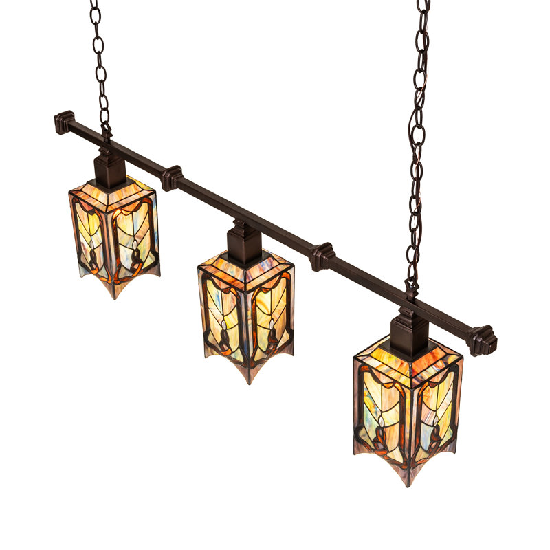 48" Long Cottage Mission 3 Light Island Pendant