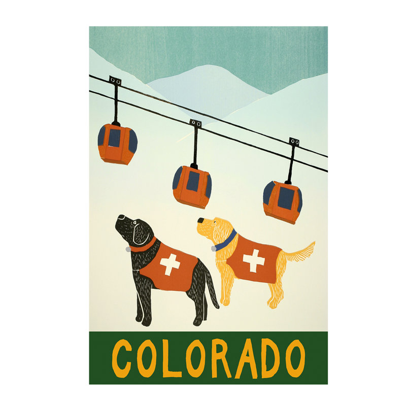 Colorado Ski Patrol by Stephen Huneck - Wrapped Canvas Print, 66.04 cm H x 45.72 cm W x 3.175 cm D