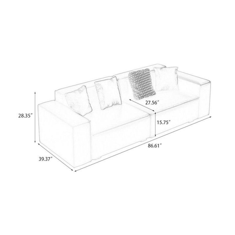 Causeuse-coussin modulaire en cuir véritable brun, Brun