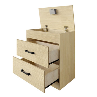 NIGHTSTAND WITH RFID LOCK IN NATURAL OAK