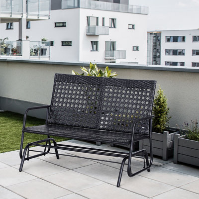 Chaise berçante en osier pour 2 personnes Outsunny Patio