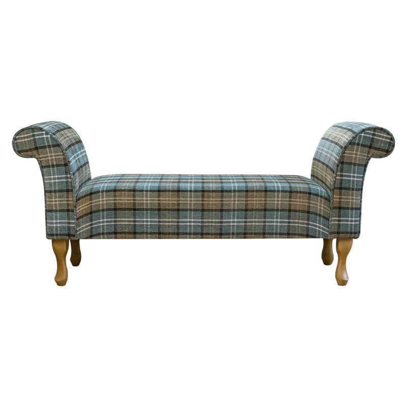 Upholstered Bench, Tartan, 63.5 x 142 x 40.5cm
