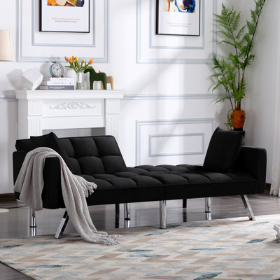 Canapé-lit futon inclinable multifonctionnel de 74 po Elegra