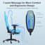 Fauteuil de jeu de massage amélioré à 7 points, chaise de bureau avec repose-pieds et soutien lombaire, dossier à coussins épais et élargis-1964305352
