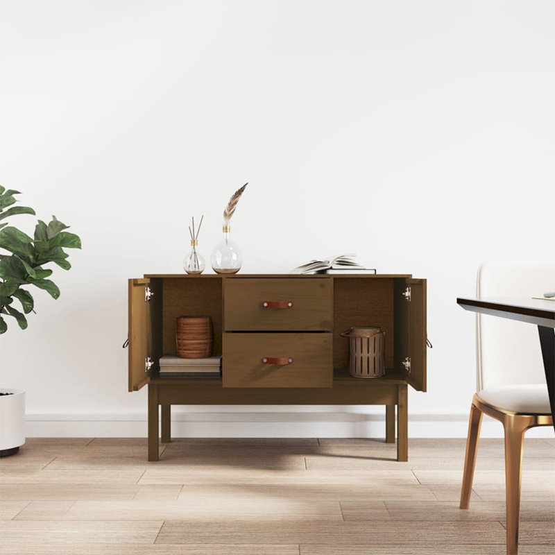 Mashaun 110cm Solid Wood Sideboard, Honey Brown