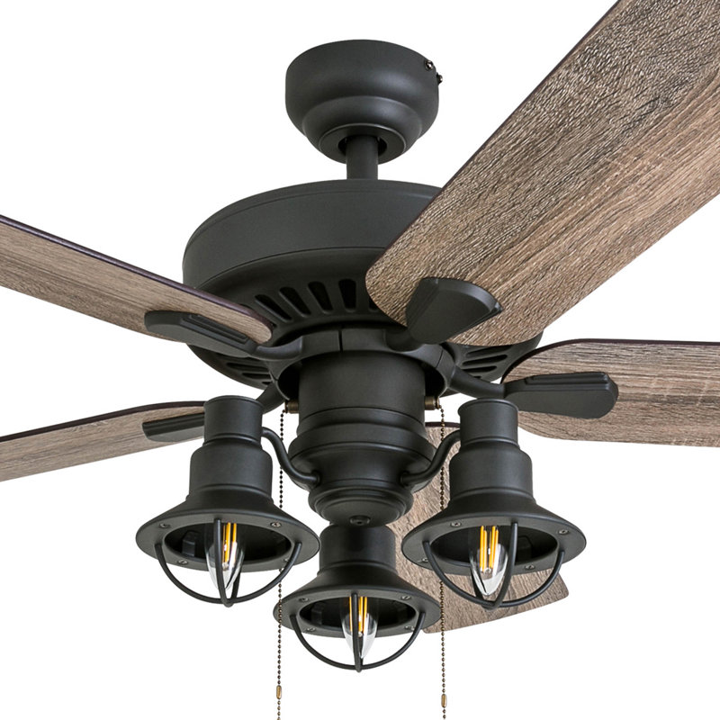 Arlea 52" Ceiling Fan with LED Light, Standard No Remote