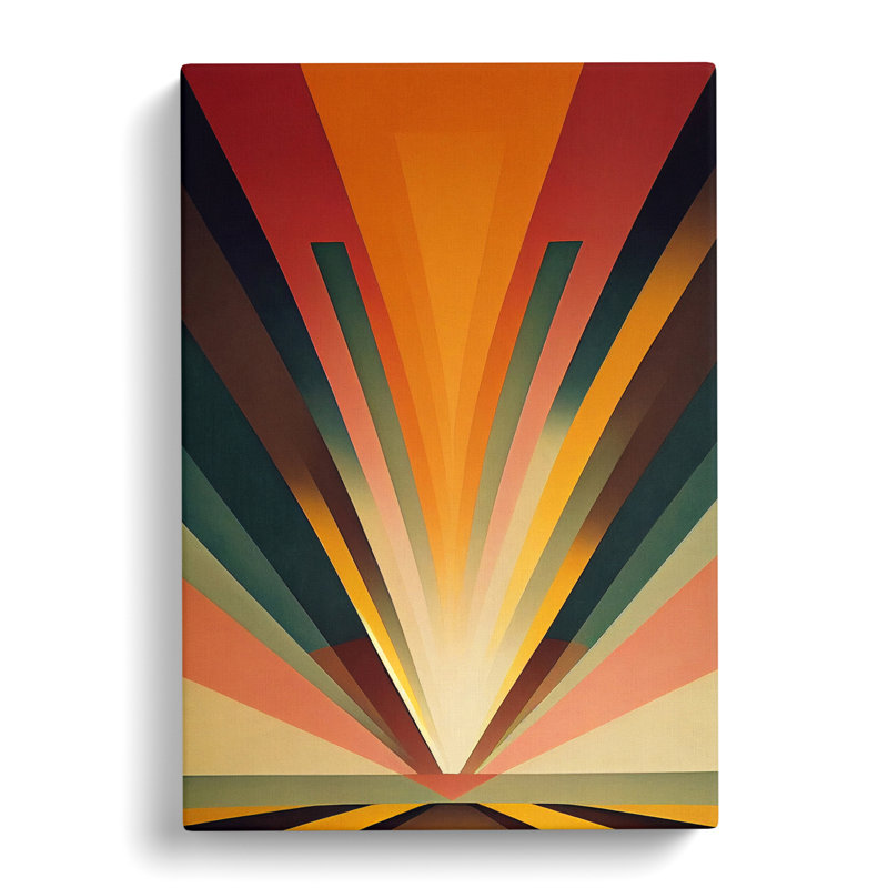 Kropf Sunset Geometric - Wrapped Canvas, 60cm H x 40cm W x 3cm D