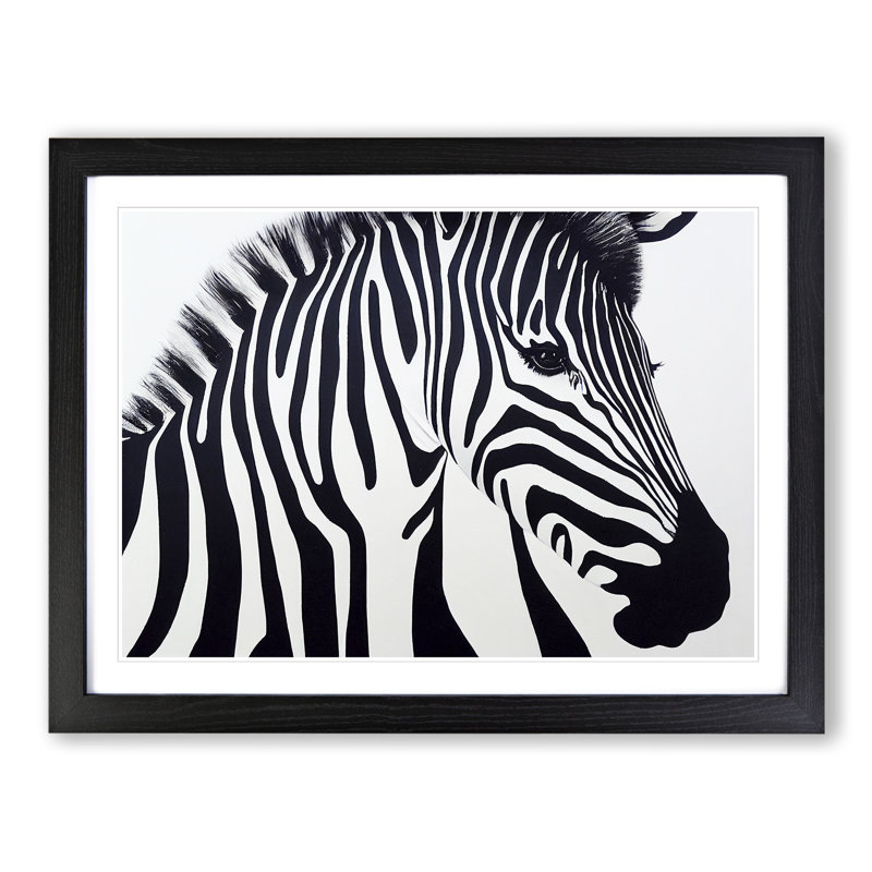Zebra Portrait Vol.1 - Framed Print, Black, 46cm H x 64cm W x 2cm D