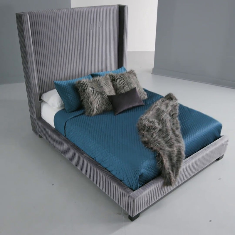 Solon Upholstered Wingback Bed
